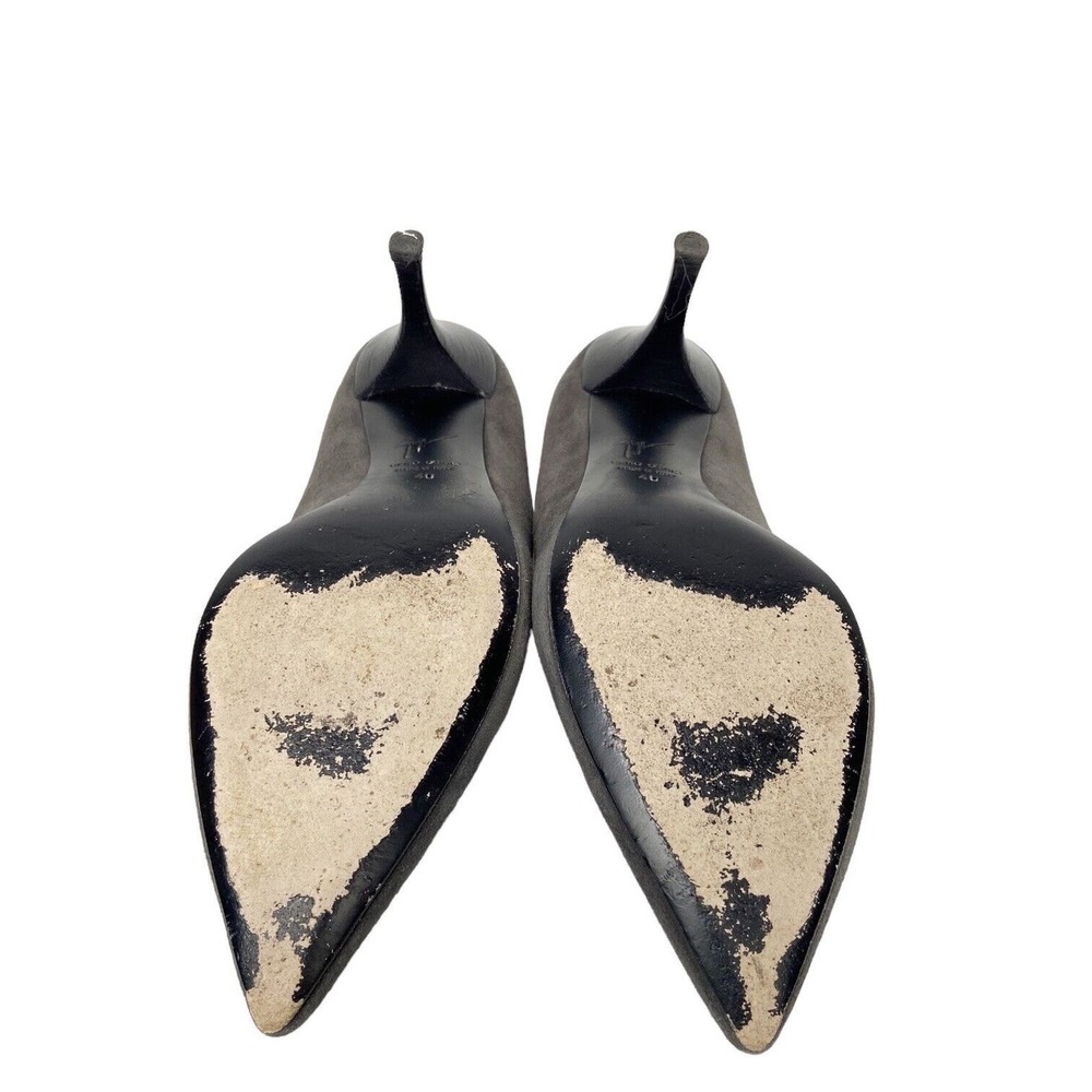 Giuseppe Zanotti High Heel Pump Gray Suede Pointed Toe Womens 40 IT / 10 US - Picture 11 of 14